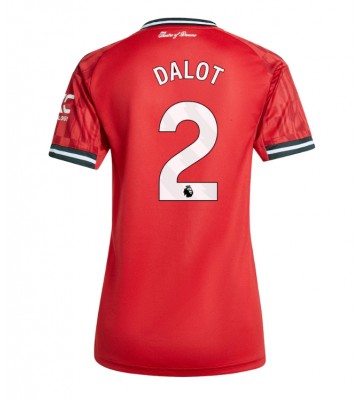 Manchester United Diogo Dalot #2 Replica Home Stadium Shirt for Women 2025-26 Short Sleeve